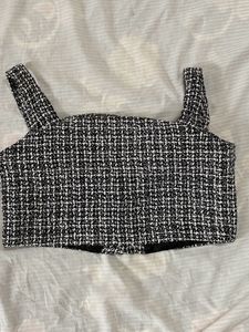 Korean Tweed Crop Top