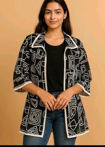 Abstract Patterned Sheer Jacket