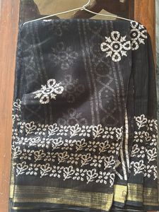 Black And White Cotton Silk Saree