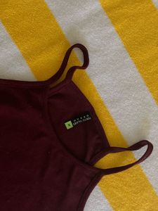 Burgundy Halter Crop Top