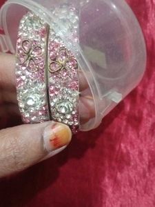 Pink N White Crystals Kada