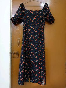 Floral Dress With Slide Slit