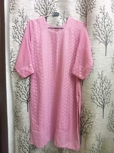 Pink Embroidered Kurta
