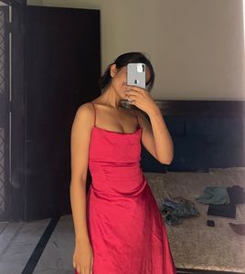 Satin Red Dress