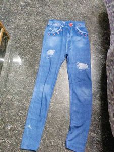 Girls Ripped Denim Jeans