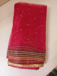 Hot Pink Beaded Dupatta