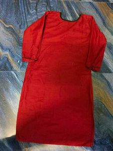 Red Cotton Kurta