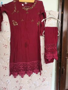 Super Georgeous Suit With Laces &amp; Work At NECK..