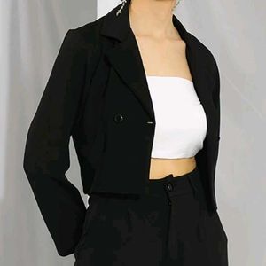 Cropped Black Blazer