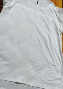 Me.Sense Women White Mesh Casual Top