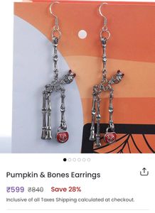 Pumpkin & Bones Earrings