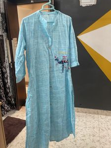 Light Blue Embroidered Kurta
