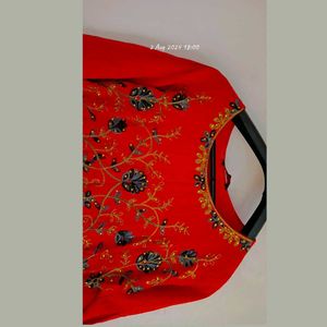 Red Embroidered Maxi Dress