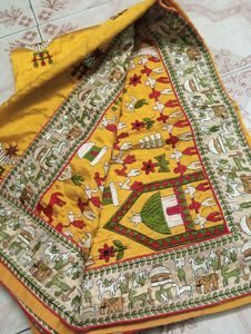Yellow Embroidered Saree