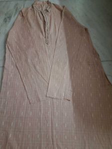 Elegant Peach Kurta With Embroidery