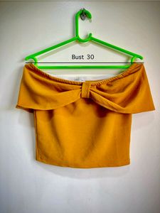 Tube Mustard Yellow Crop Top