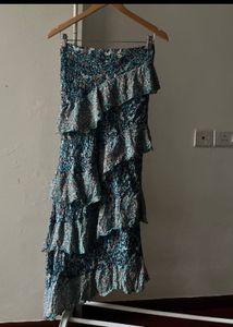 By Anthropologie Ruffle Flounce Maxi Skirt