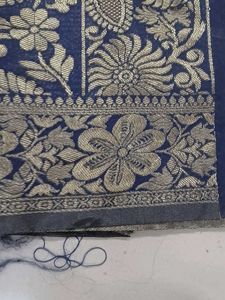 Elegant Navy Blue Floral Saree