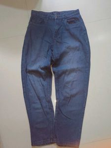 Dark Blue Denim Jeans / washed / thrift