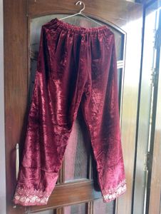 Embroidered Velvet Suit Set
