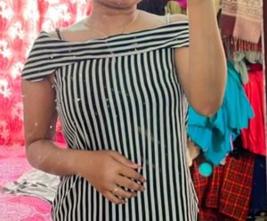 Sassafras Navy Blue Striped Women’s Top