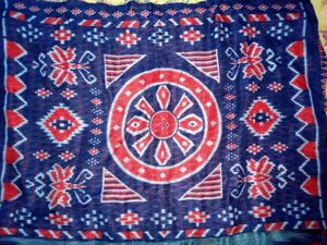 Blue Silk Saree With Attached Unsteched Blouse