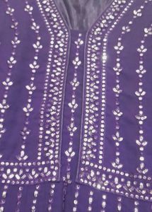 Blue Anarkali Suit With Duppatta And Embridery Wor