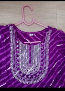 New Purple Cotton Nyaracut Kurti..