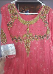 Elegant Coral Ethnic Gown