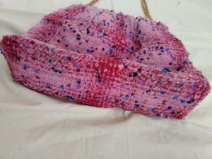Pink Tweed Shoulder Bag