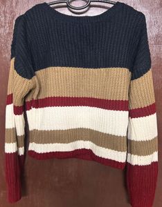 Striped V-Neck Sweater