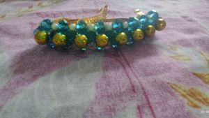 Blue Store And Beads Hair Clip