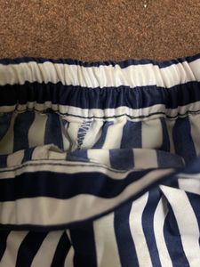 Blue And White Striped Shorts