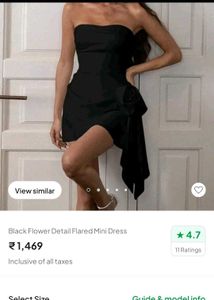 Black Flower Detail.mini Dress New Me