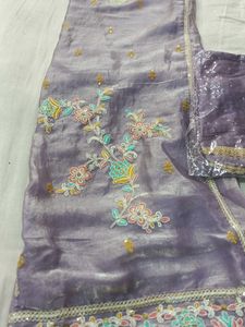 Lavender Floral Embroidered Salwar Kameez Suit