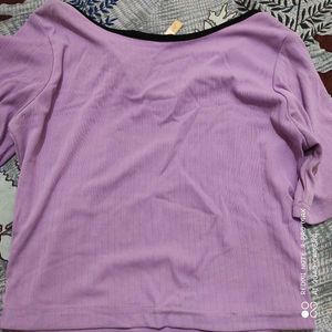 Purple Top with Tie Detail