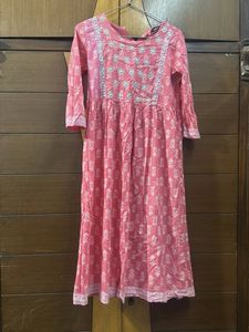 Pink Floral Print Kurta