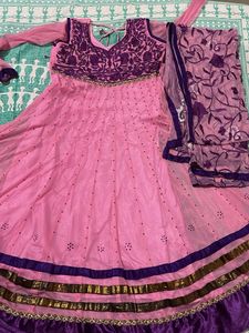 Pink Anarkali Kurta Set