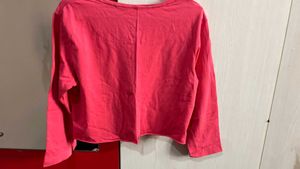 Pink Long Sleeve Crop Top