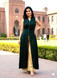 Middle Cut Black Kurti