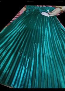 Party Wear Satin Pleated Skirt