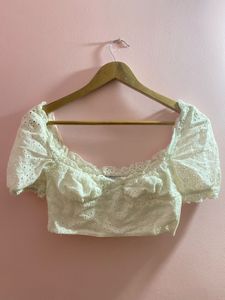 White Eyelet Crop Top