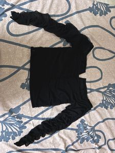 Black Long Sleeve Mesh Top.SIZE-28-34.