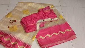 Pattu Light Weight Saree With Stitched Blouse