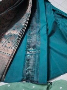 Sapphire Green Silk Saree