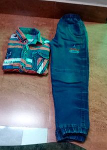 Jeans Shirt Set For Baby Boy
