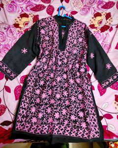 Elegant Black Embroidered Kurti