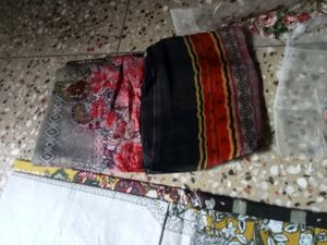Patchwork Suit With Chiffon Dupatta