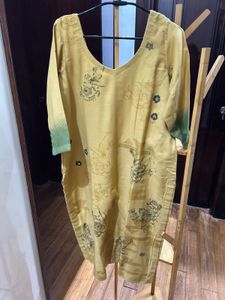Yellow Floral Print Kurta Set