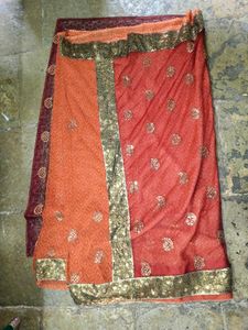 Orange Embellished Saree
